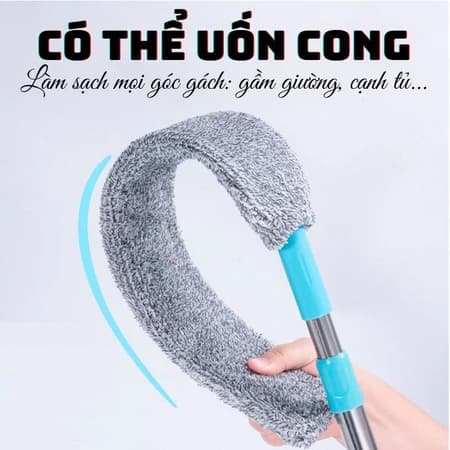 Chổi quét gầm giường uốn dẻo len lõi làm sạch mọi ngóc ngách tiện dụng cán dài 127cm